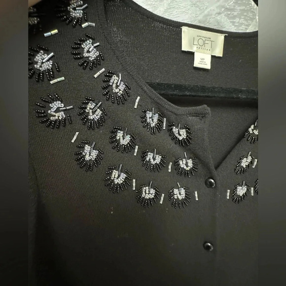 VTG Beaded Grannycore Button up Cardigan Preppy Grandma Whimsical Fairy The Loft - Picture 9 of 9